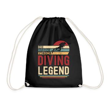 Mari Père Plongeur Légende Rétro Vintage - Sac de sport léger - noir - Devant