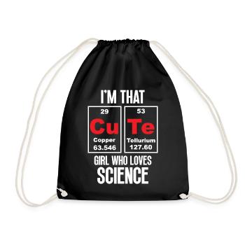 Ich bin das süße Mädchen, das die Wissenschaft liebt - Turnbeutel - Schwarz - Vorne