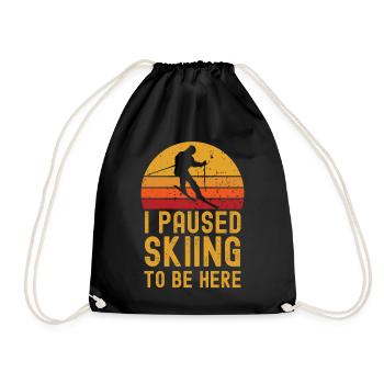 Ski fahren retro vintage - Turnbeutel - Schwarz - Vorne