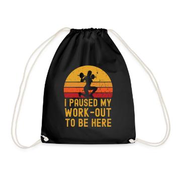 Weightlifting retro vintage work-out fitness - Drawstring Bag - black - Front