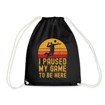 Volleyball retro vintage - Drawstring Bag - black - Front