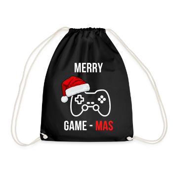 MERRY GAME - MAS Game Gaming X - mas Weihnachten - Turnbeutel - Schwarz - Vorne
