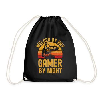 Schweißer und Gamer - Turnbeutel - Schwarz - Vorne