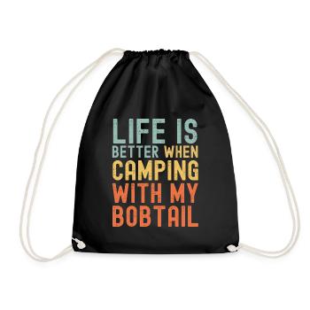 Bobtail Camping rétro vintage - Sac de sport léger - noir - Devant