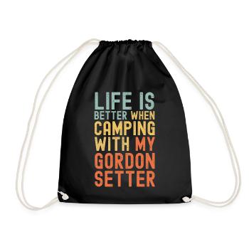 Gordon Setter Camping rétro vintage - Sac de sport léger - noir - Devant