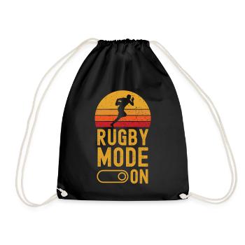 Rugby fashion on retro vintage - Drawstring Bag - black - Front