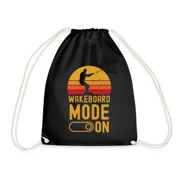 Wakeboard Mode on retro vintage - Turnbeutel - Schwarz - Vorne
