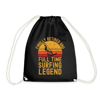 Windsurfen Rente retro vintage - Turnbeutel - Schwarz - Vorne