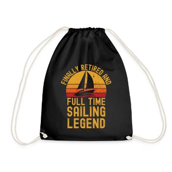 Sailing pension retro vintage - Drawstring Bag - black - Front