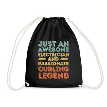 Électricien Curling rétro - Sac de sport léger - noir - Devant