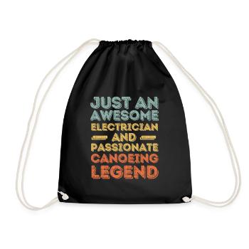 Electrician Canoe retro - Drawstring Bag - black - Front