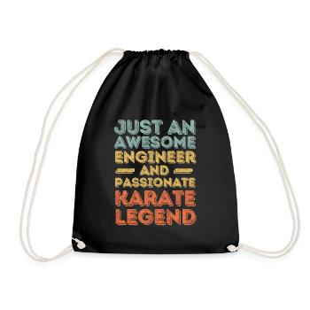 Ingénieur Karaté rétro - Sac de sport léger - noir - Devant