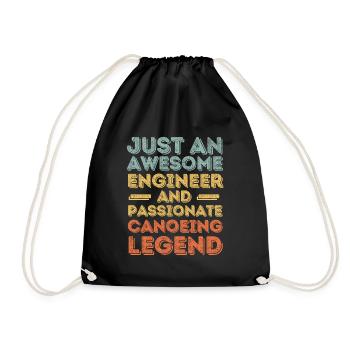 Engineer canoe retro - Drawstring Bag - black - Front