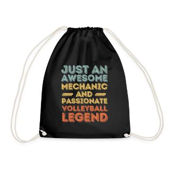 Mechanic Volleyball retro - Drawstring Bag - black - Front