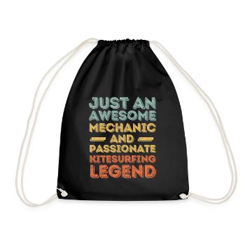 Mécanicien kitesurf rétro - Sac de sport léger - noir - Devant