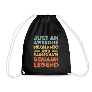 Mechanic squash retro - Drawstring Bag - black - Front