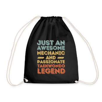 Mechanic Taekwondo retro - Drawstring Bag - black - Front