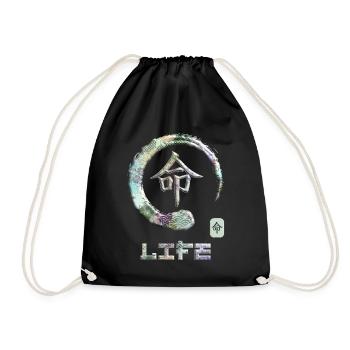 Leben Japanisches Kanji-Wortsymbol Enso Circle 7 - Turnbeutel - Schwarz - Vorne