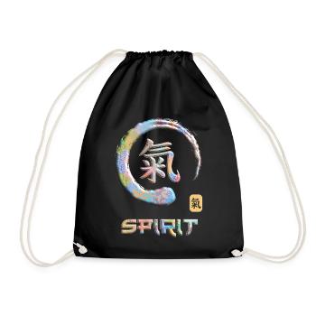 Spirit Japanese Kanji Word Symbol Enso Circle 9 - Turnbeutel - Schwarz - Vorne