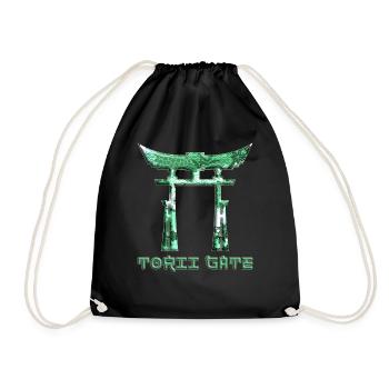 Japanese Torii Gate Rising Sun Japanese Gate 43 - Drawstring Bag - black - Front