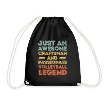 Craftsman Volleyball retro - Drawstring Bag - black - Front