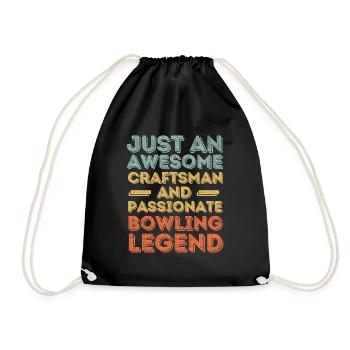 Handwerker Bowling retro - Turnbeutel - Schwarz - Vorne