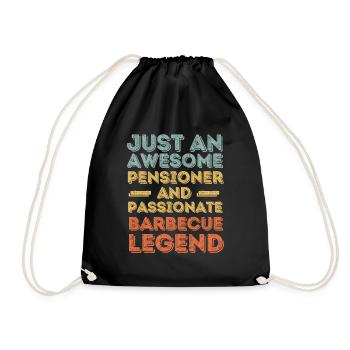 Pensioners BBQ grill retro - Drawstring Bag - black - Front