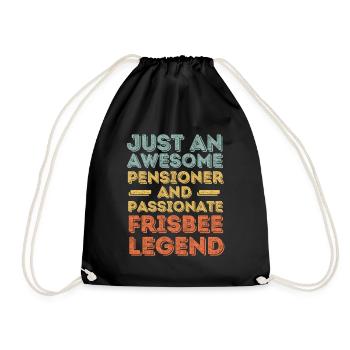Pensioner Frisbee retro - Drawstring Bag - black - Front