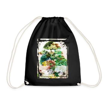 Bonsaï Japonais Jardin Art Collage Art 95 - Sac de sport léger - noir - Devant