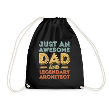 Papa Architect Father's Day - Drawstring Bag - black - Front