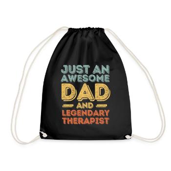 Papa Therapist Father's Day - Drawstring Bag - black - Front