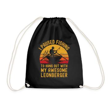 Pêche, pêche et Leonberger - Sac de sport léger - noir - Devant