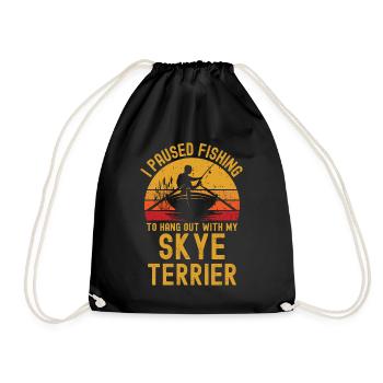 Pêche, pêche et Skye Terrier - Sac de sport léger - noir - Devant