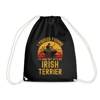 Pêche, pêche et terriers irlandais - Sac de sport léger - noir - Devant