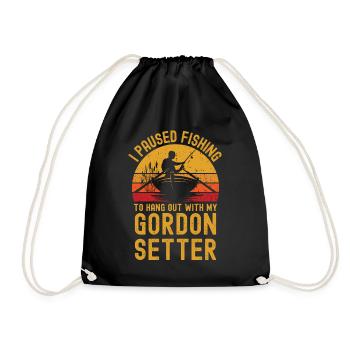 Pêche, pêche et Gordon Setter - Sac de sport léger - noir - Devant