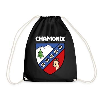 Flag Mignon Chamonix Mont Blanc Haute Savoie - Drawstring Bag - black - Front