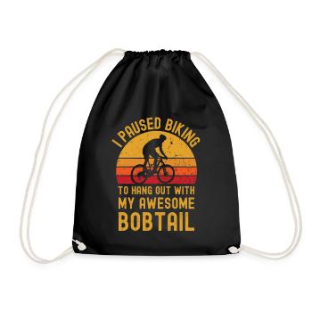 Cycling and Bobtail - Drawstring Bag - black - Front
