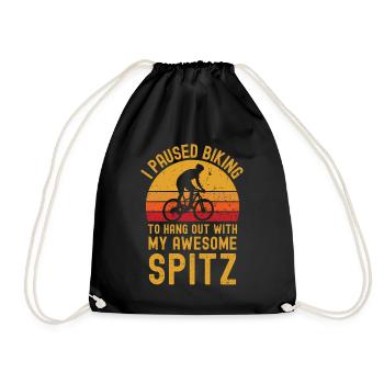 Radfahren und Spitz - Turnbeutel - Schwarz - Vorne