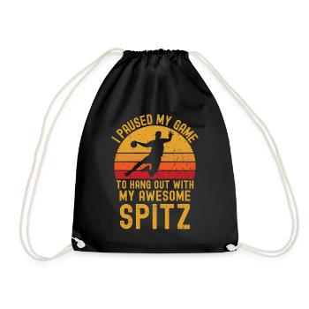 Handball und Spitz - Turnbeutel - Schwarz - Vorne