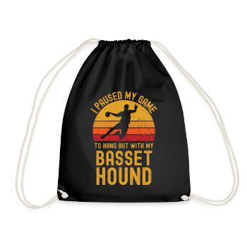 Handball and Basset-Hound - Drawstring Bag - black - Front