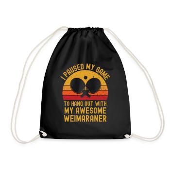 Tennis de table et Weimaraner - Sac de sport léger - noir - Devant