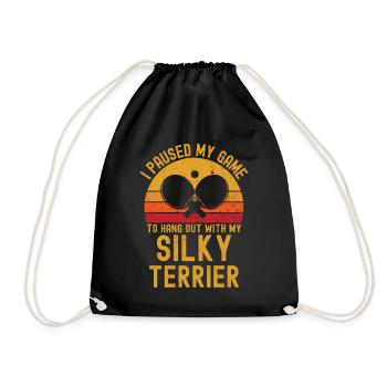 Tennis de table et Silky-Terrier - Sac de sport léger - noir - Devant