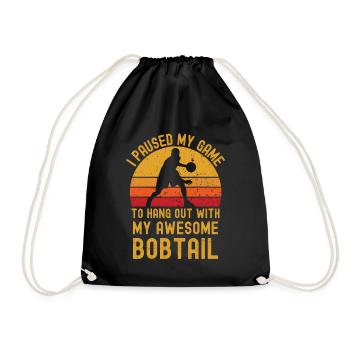 Basketball and Bobtail - Drawstring Bag - black - Front