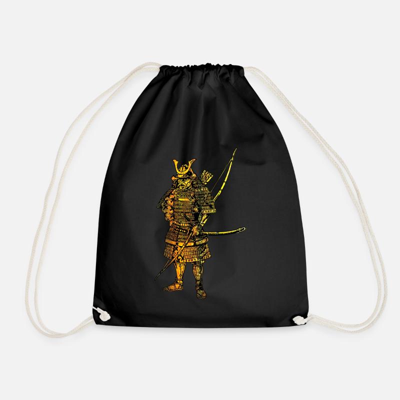 Japanese Samurai Arch Sword Warrior 115 - Drawstring Bag - black