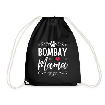 Bombay Cat Mama - Drawstring Bag - black - Front