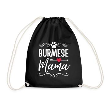 Burmese Cat Mama - Drawstring Bag - black - Front