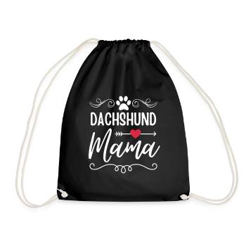 Dackel Mama - Turnbeutel - Schwarz - Vorne