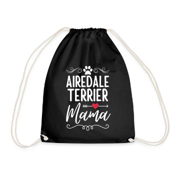 Airedale Terrier Mama - Drawstring Bag - black - Front