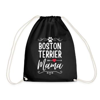 Boston Terrier Mom - Drawstring Bag - black - Front
