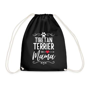 Tibetan Terrier Mama - Drawstring Bag - black - Front